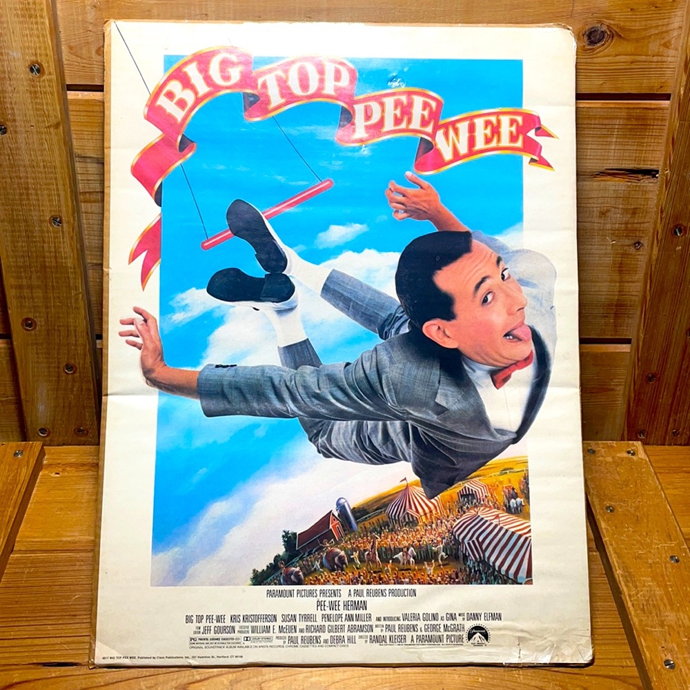 Vintage 1988 Pee Wee's Big Top Movie Poster in Sealed Package!